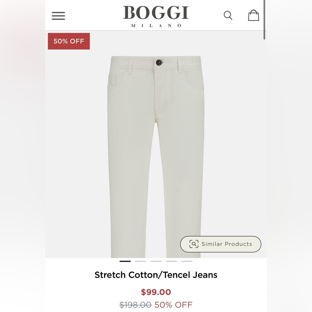 Boggi Milano Stretch Cotton/Tencel Jeans Sz 33